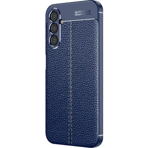 Case 4U Samsung Galaxy A34 Uyumlu Kılıf Rugan Armor Deri Görünümlü Yüksek Kalite Silikon Niss Lacivert