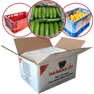 60X90 Kasa Torbası, 500 Adet Harman Sera Plastik Körüklü Koli Torbası, Salatalık Patlıcan Meyve Sebze Koruma Torbası, Kasa Poşeti, Ekmek Kasası Poşeti