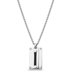 316L Çelik Italyan Model Siyah Renkli Erkek Kolye FRJ30528-628-S