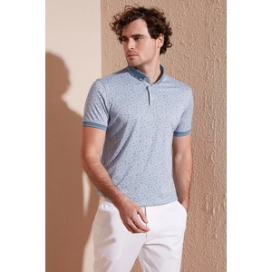 Pamuk Karışımlı Desenli Slim Fit Polo T Shirt Erkek T Shirt 646B3270