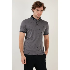 Pamuk Karışımlı Desenli Slim Fit Polo T Shirt Erkek Polo T Shirt 646B3210