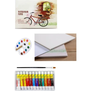 Defter Blok 12 Yaprak 230 Gram 105 x 155 mm Fanart Akrilik Boya Seti 12X12 ml