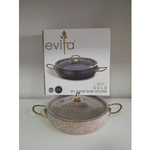 Evita 24 cm Gold Bio Granit Basık Tencere