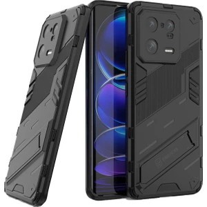 Xiaomi 13 (Global) Matrix Serisi Armor Standlı Perfect Koruma Kılıf -Siyah AL3416