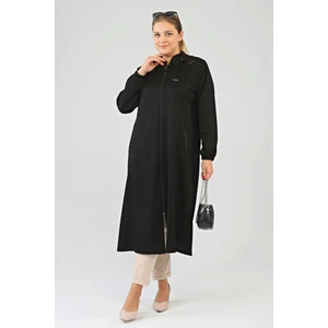 Kadin Buyuk Beden Kapşonlu Kislik Kap Kaban