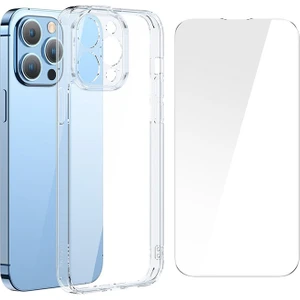 Superceramic Series iPhone 14 Pro Max Koruyucu Cam Kılıf+Full Tempered Ekran Koruyucu Set