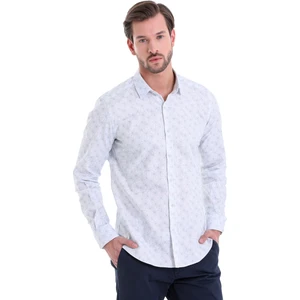 Mint Baskılı Slim Fit Gömlek