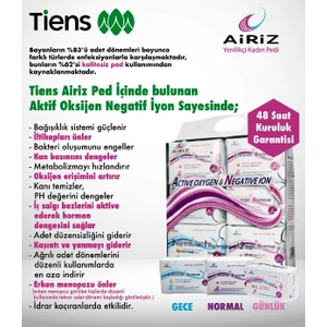 Ny Moda Tiens Airiz Medikal Hijyenik Organik 6 Lı Paket Ped Seti 98 Adet Ny-Tiens Airiz