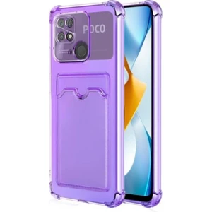 Xiaomi Poco C40 Kılıf Kartlıklı Darbe Korumalı Silikon + Ekran Koruyucu
