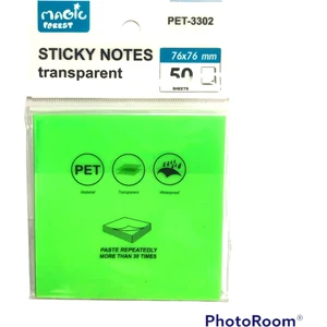 Sticky Notes Şeffaf Post-It 76X76 - 50 Yaprak - Neon Yeşil