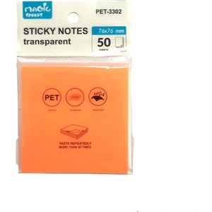 Sticky Notes Şeffaf Post-It 76X76 - 50 Yaprak – Neon Turuncu