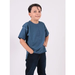 Thecatu Çocuk Regular Fit Kısa Kol İndigo T-Shirt 3011Ç