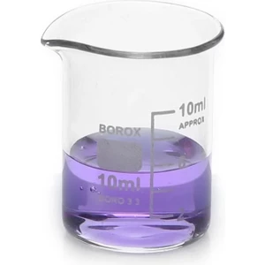 Cam Beher 10 ml - Kısa Form Isıya Dayanıklı Beher