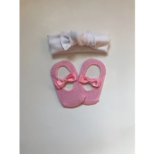 Nis Butik Bebek Set,bandana Babet Çorap Takım Set