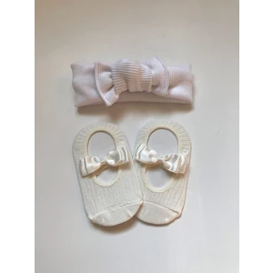 Nis Butik Bebek Set,bandana Babet Çorap Takım Set