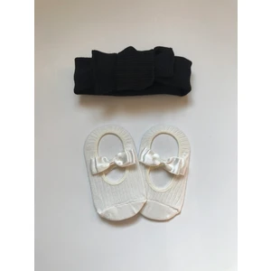 Nis Butik Bebek Set,bandana Babet Çorap Takım Set