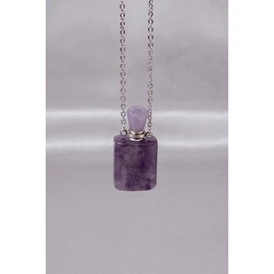 Dünya Doğal Taş Ametist Taşı Parfüm Şişesi Kolye