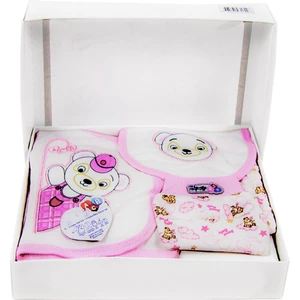 Yeni Doğan Kız Bebek Hastane Çıkışı Kıyafeti 5 Parça Pembe Panda Desenli
