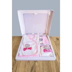 Yenidoğan Pembe Kız Bebek Kıyafeti 5 Parça Taşlı Hastane Çıkışı