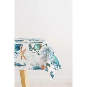 Cango Home Mavi Marin Desenli Dijital Baskılı Masa Örtüsü CGH1154-MS