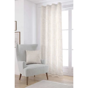 Cango Home Krem Beyaz Bohem Iskandinav Geometrik Desenli Dijital Baskılı Perde CGH1207-PR