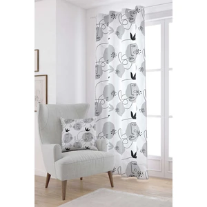 Cango Home Siyah Gri Modern Figür Desenli Dijital Baskılı Perde CGH246-PR