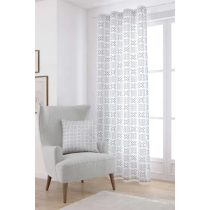 Cango Home Beyaz Siyah Geometrik Dijital Baskılı Perde CGH316-PR
