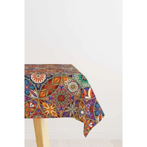 Cango Home Turuncu Çok Renkli Retro Vintage Desenli Dijital Baskılı Masa Örtüsü OTYK010-MS