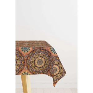 Cango Home Turuncu Etnik Retro Vintage Desenli Dijital Baskılı Masa Örtüsü OTYK014-MS