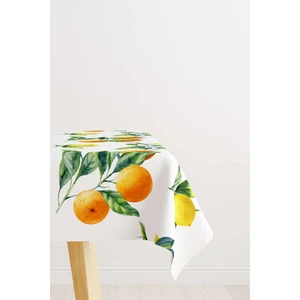 Cango Home Beyaz Sarı Limon Desenli Dijital Baskılı Masa Örtüsü OYTYK895-MS