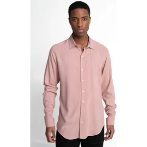 Slim Fit Dar Kesim Uzun Kol Dökümlü Viskon Şık Erkek Gömlek - Tudors