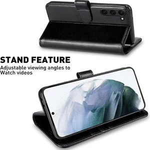M.TK Moveteck Samsung Galaxy A04E Uyumlu Kılıf Tam Kaplar Deri Dokulu Kapaklı Kartvizit Bölmeli Cüzdan Standlı Dikişli 360 Zırh Tank