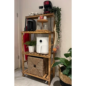 Vintage Tasarım Masif Ağaç Çok Amaçlı Ahşap Raf ve Dolap 60x30x120 cm Suya Dayanıklı Ceviz Renk