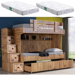 Natural Yavrulu Ranza - 3'lü Ceviz Ranza + 2 Adet Comfort Yatak