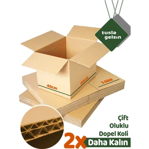 Tuşla Gelsin Taşıma Ve Saklama Kolisi Çift Oluklu 60X40X40 (5 Adet)