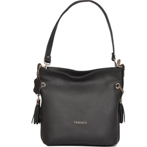 The Catu Siyah Deri Kadın Kol ve Omuz Çantası