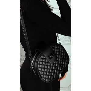 Valu Accessorize Kadın 3 Gözlü Fermuarlı Kilitli Kapitone Desenli Çanta Siyah