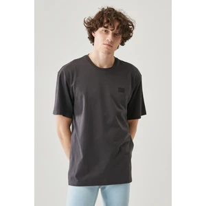 Loose Fit Rahat Kesim %100 Pamuk Bisiklet Yaka Antrasit Tişört