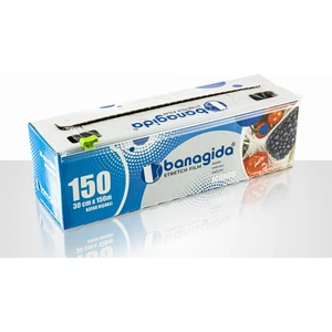 30CM x 150 mt /8 Micron (Kutulu) gıda tipi streç film 1 Adet / sarı