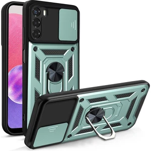 Samsung Galaxy S22 Uyumlu Kılıf Kamera Korumalı Sürgülü Yüzüklü Armor Military Tank Zırhlı