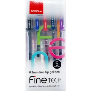 Dong-A Finetech Iğne Uçlu Jel Mürekkepli Kalem Seti 0,3mm 5 Renk
