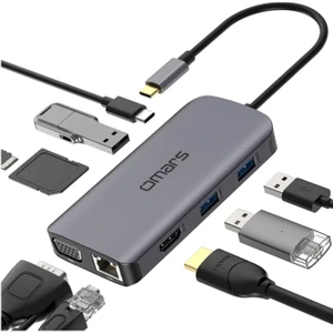 Type-C To 3*usb 3.0 HDMI RJ45 HDMI Pd Micro Sd/sd VGA Çoklayıcı Adaptör