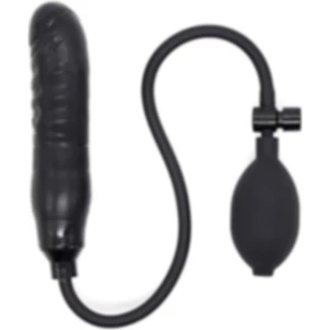 Lilitu Shop Lilitushop Şişebilen Pompalı Damarlı Plug Siyah