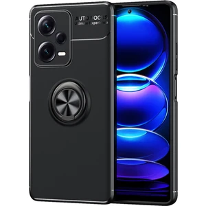 Xiaomi Redmi Note 12 Pro (Global) Focus Serisi Yüzük Standlı Silikon Kılıf - Siyah AL3363