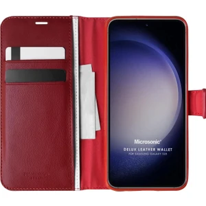 Samsung Galaxy S23 Kılıf Delux Leather Wallet Kırmızı