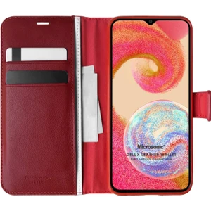 Samsung Galaxy A04E Kılıf Delux Leather Wallet Kırmızı