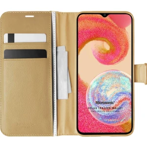 Samsung Galaxy A04E Kılıf Delux Leather Wallet Gold