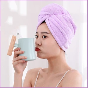 Saç Havlu Kadın Kızın Sihirli Mikrofiber Duş Kuru Saç Kap Banyo Şapkaları Banyo Hızlı Kuruyan Yumuşak Bayan Türban Kafa (Yurt Dışından)