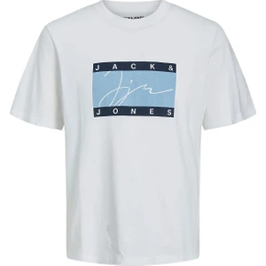 Jack & Jones Jorjoshua Ss Tee Crew Neck Beyaz Erkek T-Shirt 12228254-Brigh