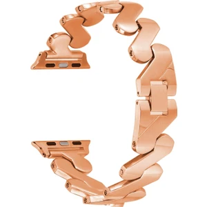 Apple Watch 7 6 Se 5 4 3 2 1 - 45 / 44 / 42 mm Uyumlu Metal Kordon Zikzak Bilezik Çelik Kayış